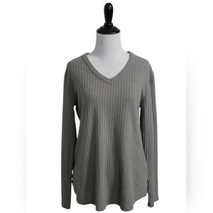 Chaser Womens Long Sleeve Waffle Knit Thermal Size Medium